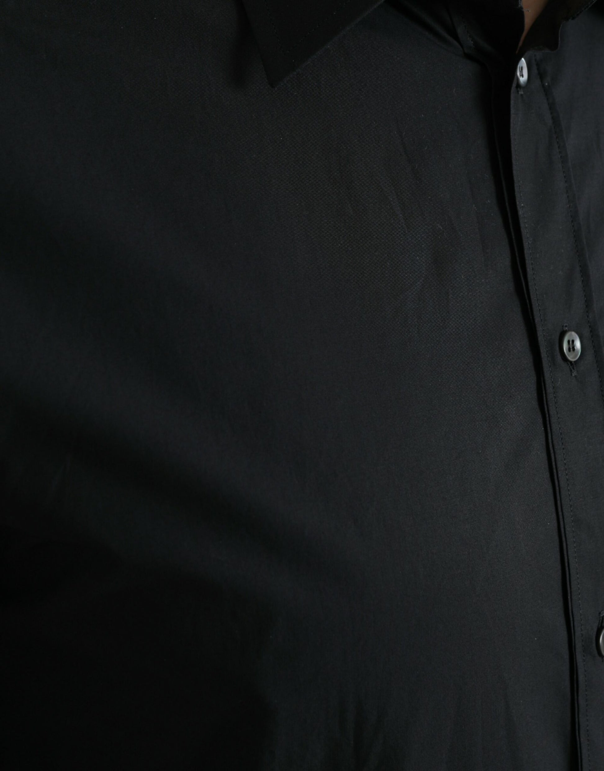 Sleek Black Slim Fit Italian Dress Shirt by Dolce & Gabbana