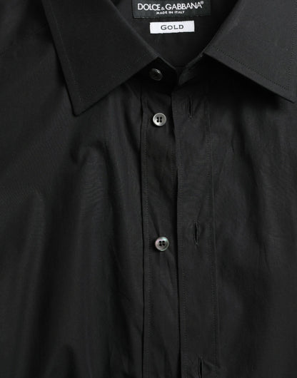  - Sleek Black Slim Fit Italian Dress Shirt