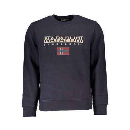 Blue Cotton Men Sweater