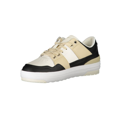 White Leather Women’s Sneakers – Lace-Up with Contrast Details and Iconic Logo