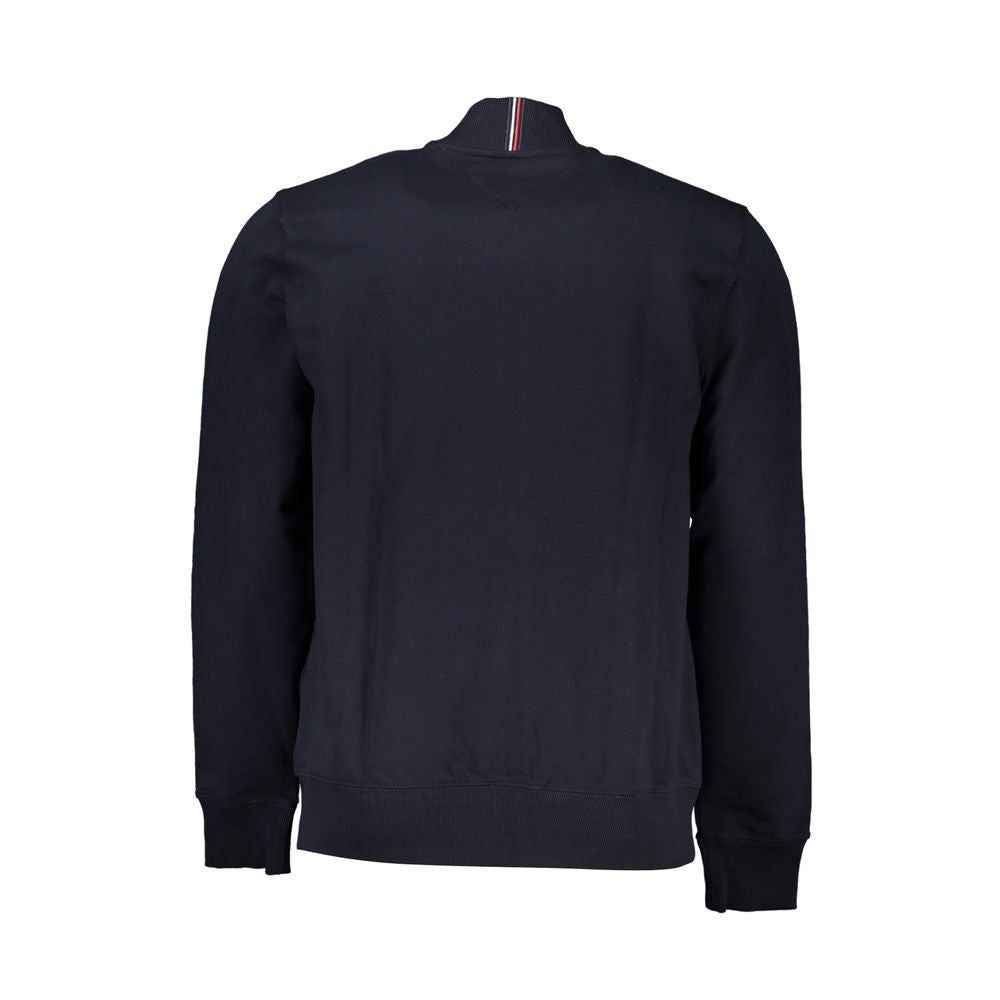  - Sleek Blue Zip Sweatshirt with Embroidery Detail