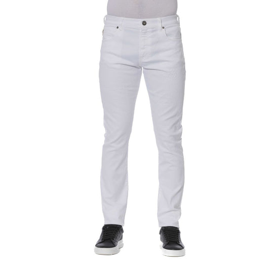 - White Cotton Men Jeans