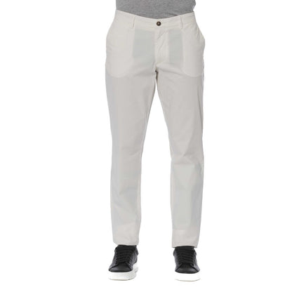  - White Cotton Men Trouser