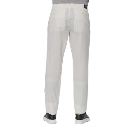  - White Cotton Men Trouser