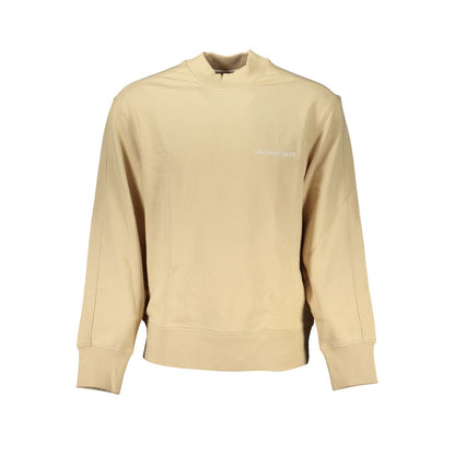 Beige Crew Neck Logo Sweatshirt