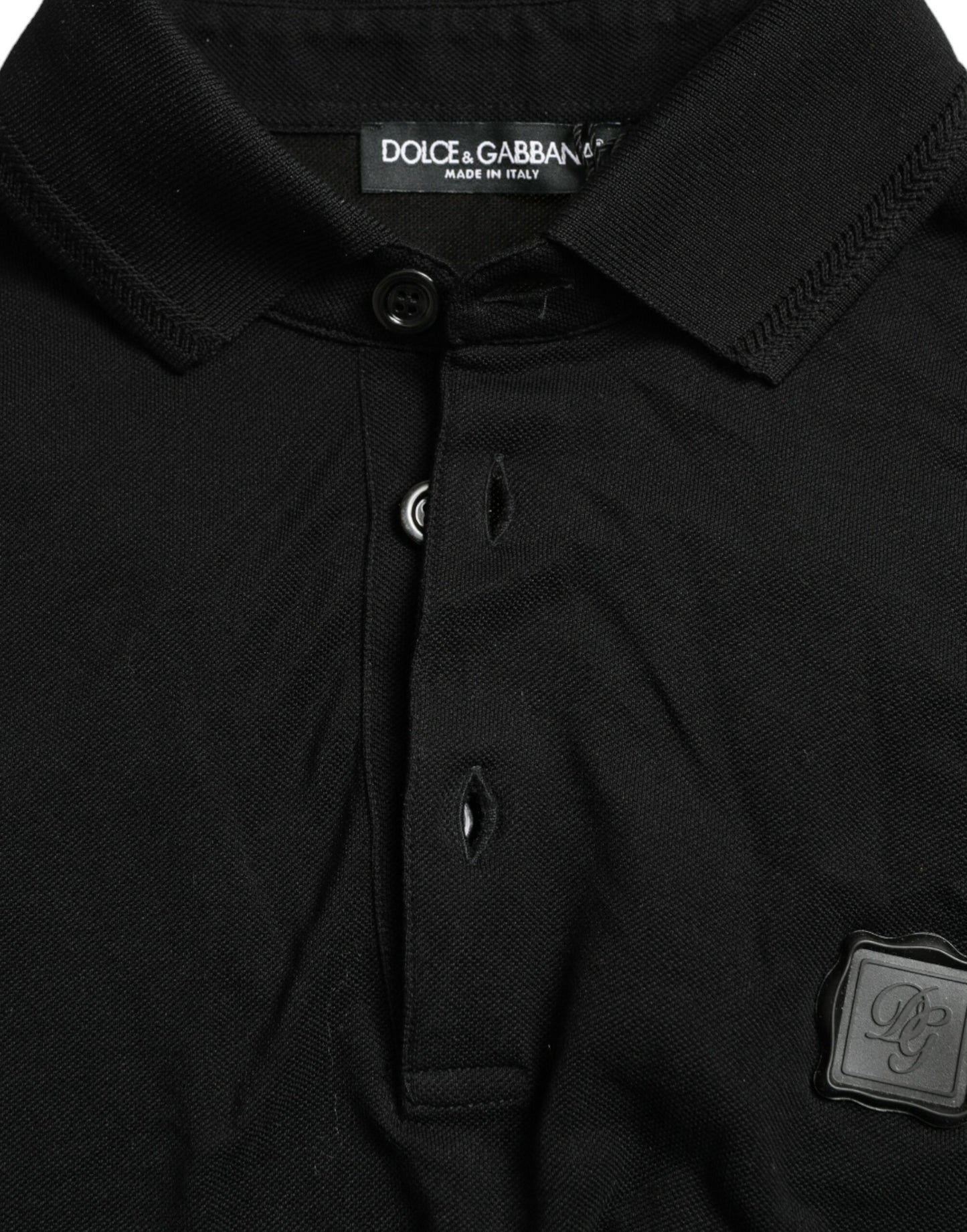  - Elegant Black Cotton Polo Shirt