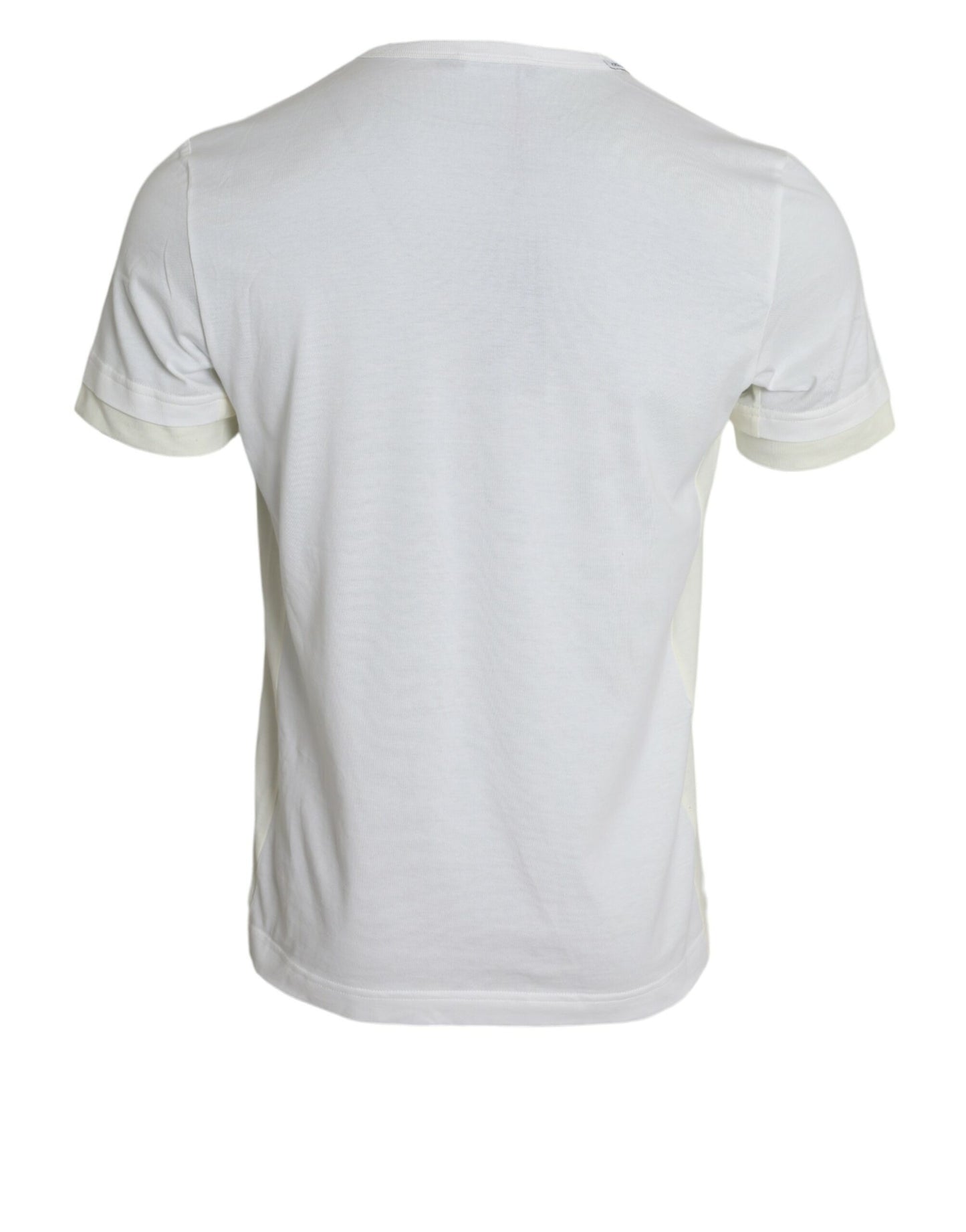  - Elegant White Crew Neck Cotton Tee