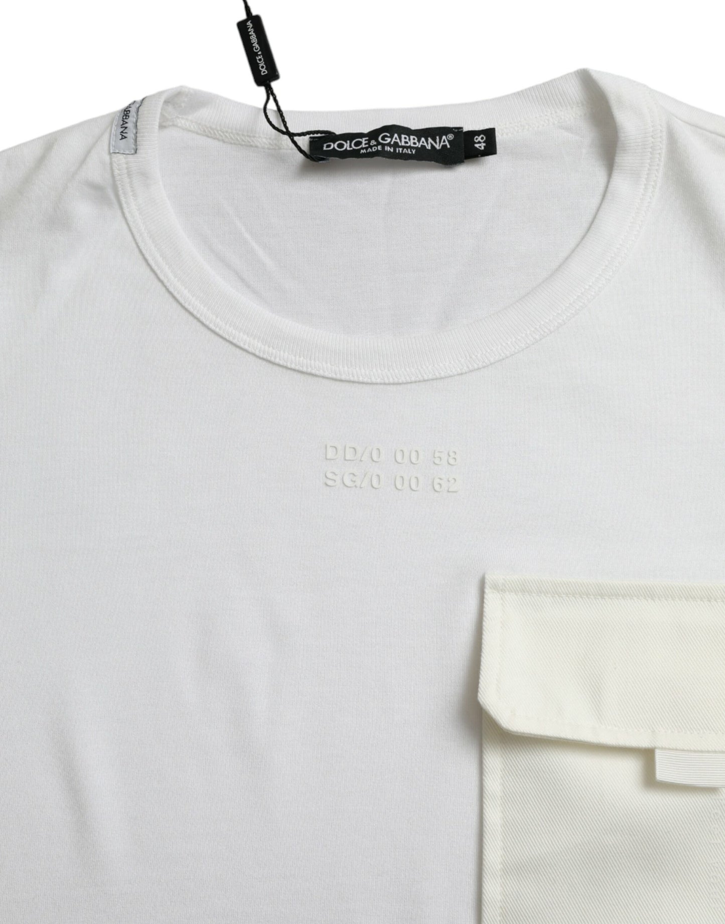  - Elegant White Crew Neck Cotton Tee