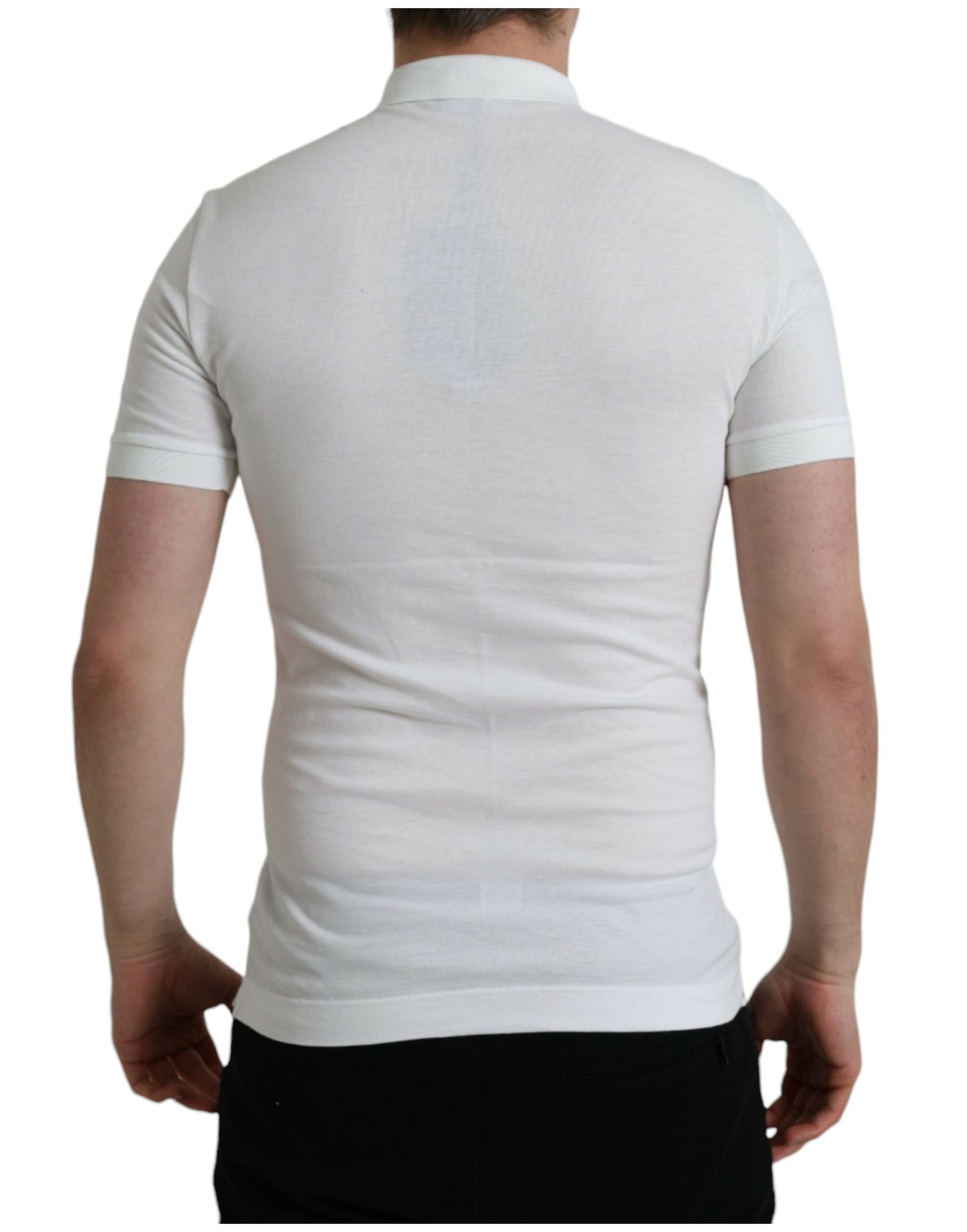  - Crown Embroidered White Cotton Polo