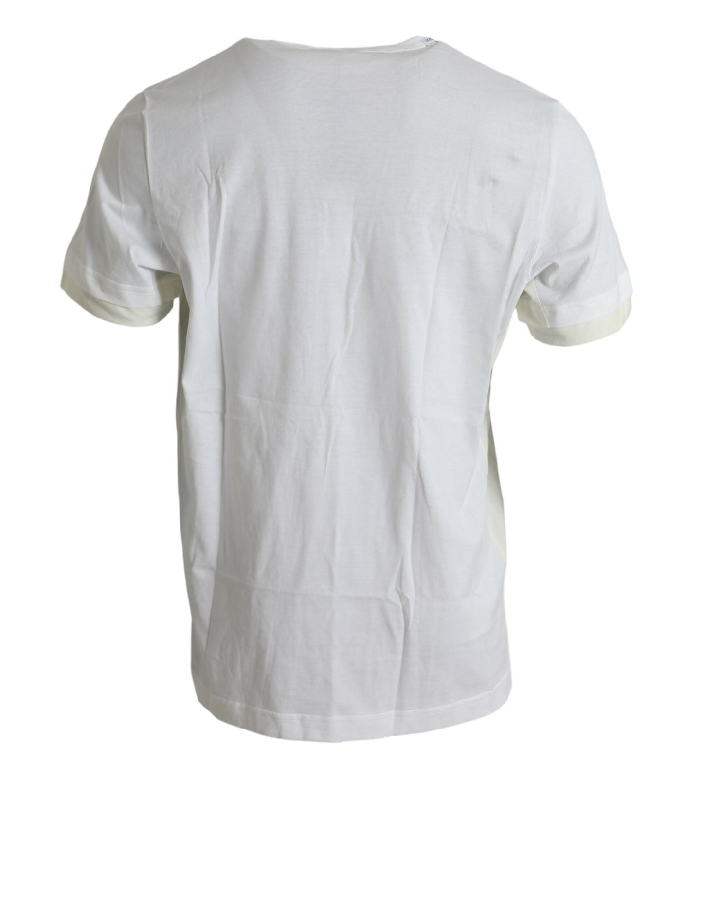  - Elegant White Crew Neck Cotton Tee