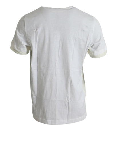  - Elegant White Crew Neck Cotton Tee