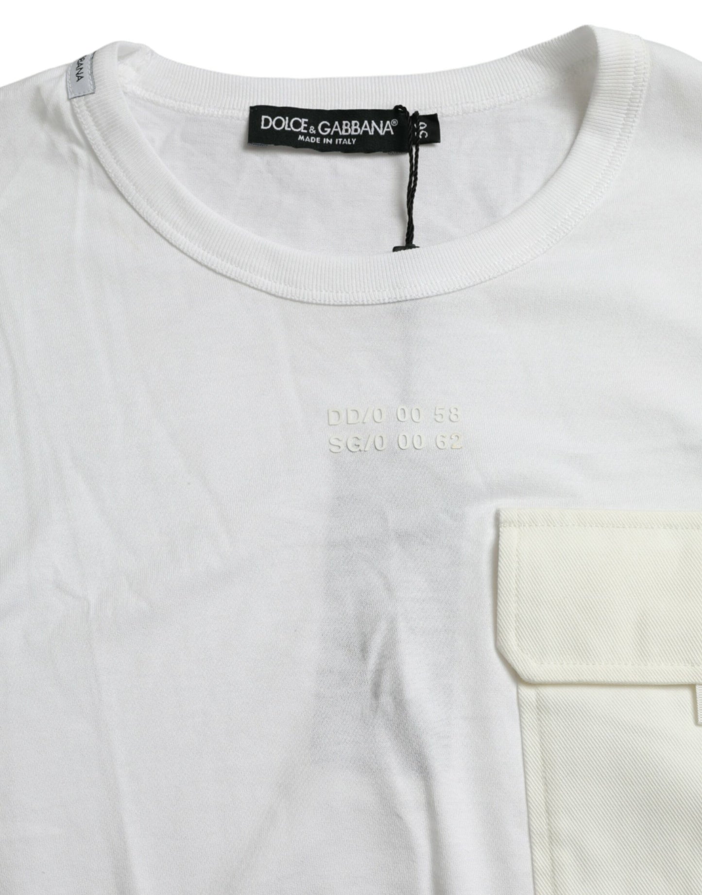  - Elegant White Crew Neck Cotton Tee