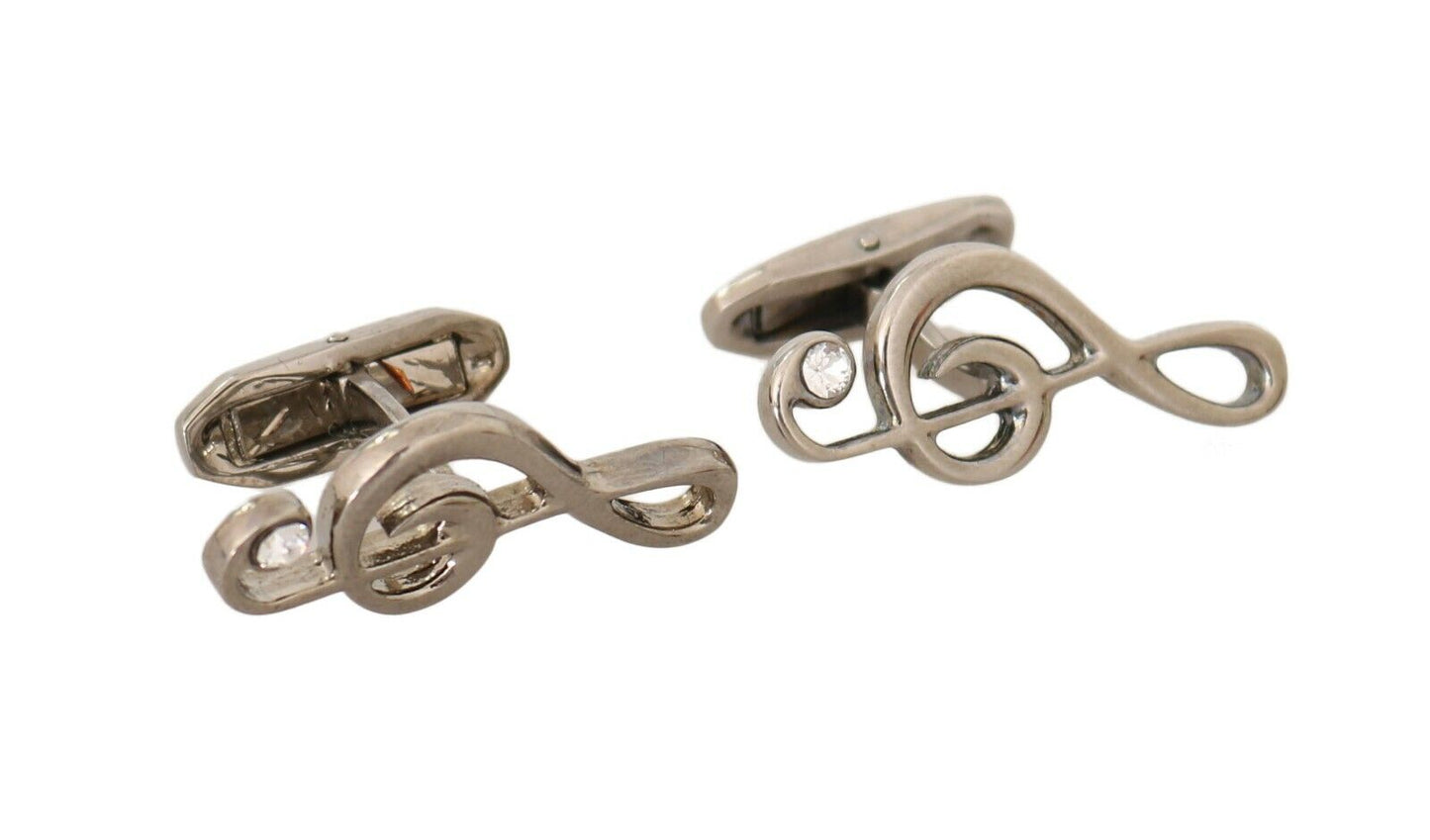  - Elegant Silver Tremble Clef Cufflinks