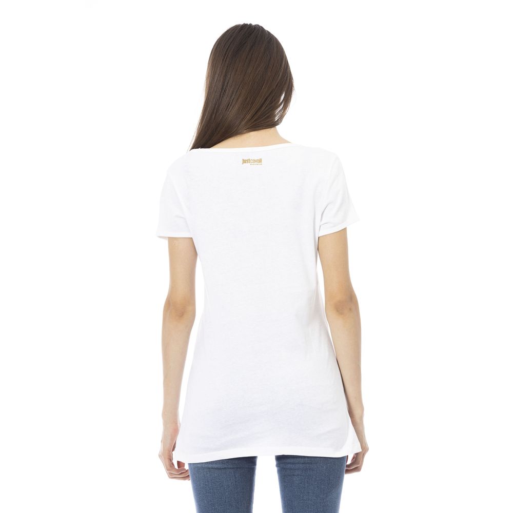  - White Cotton Women T-Shirt