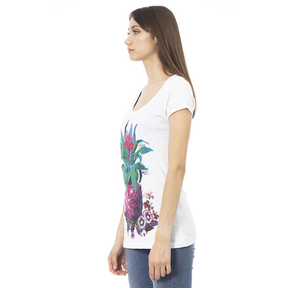  - White Cotton Women T-Shirt