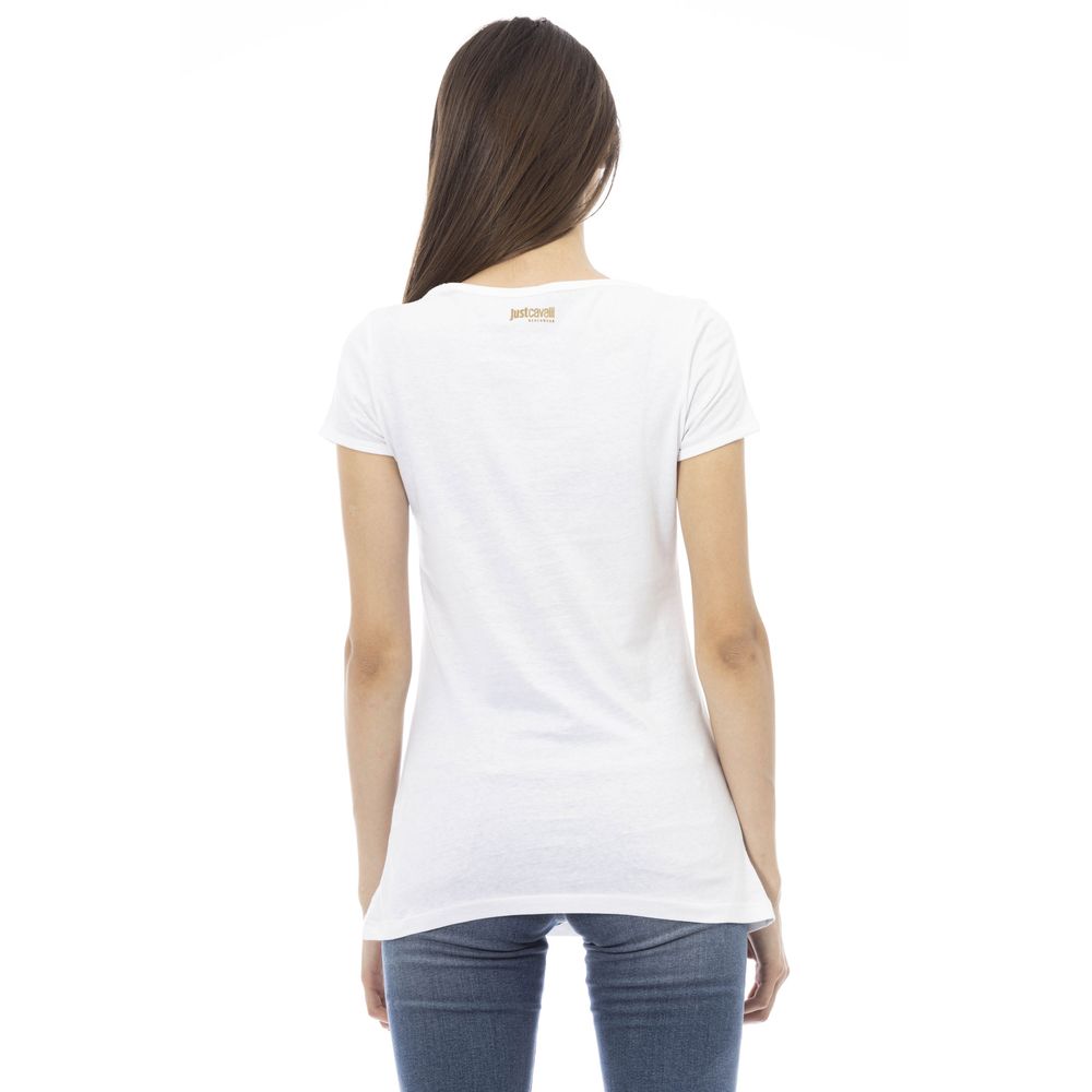  - White Cotton Women T-Shirt