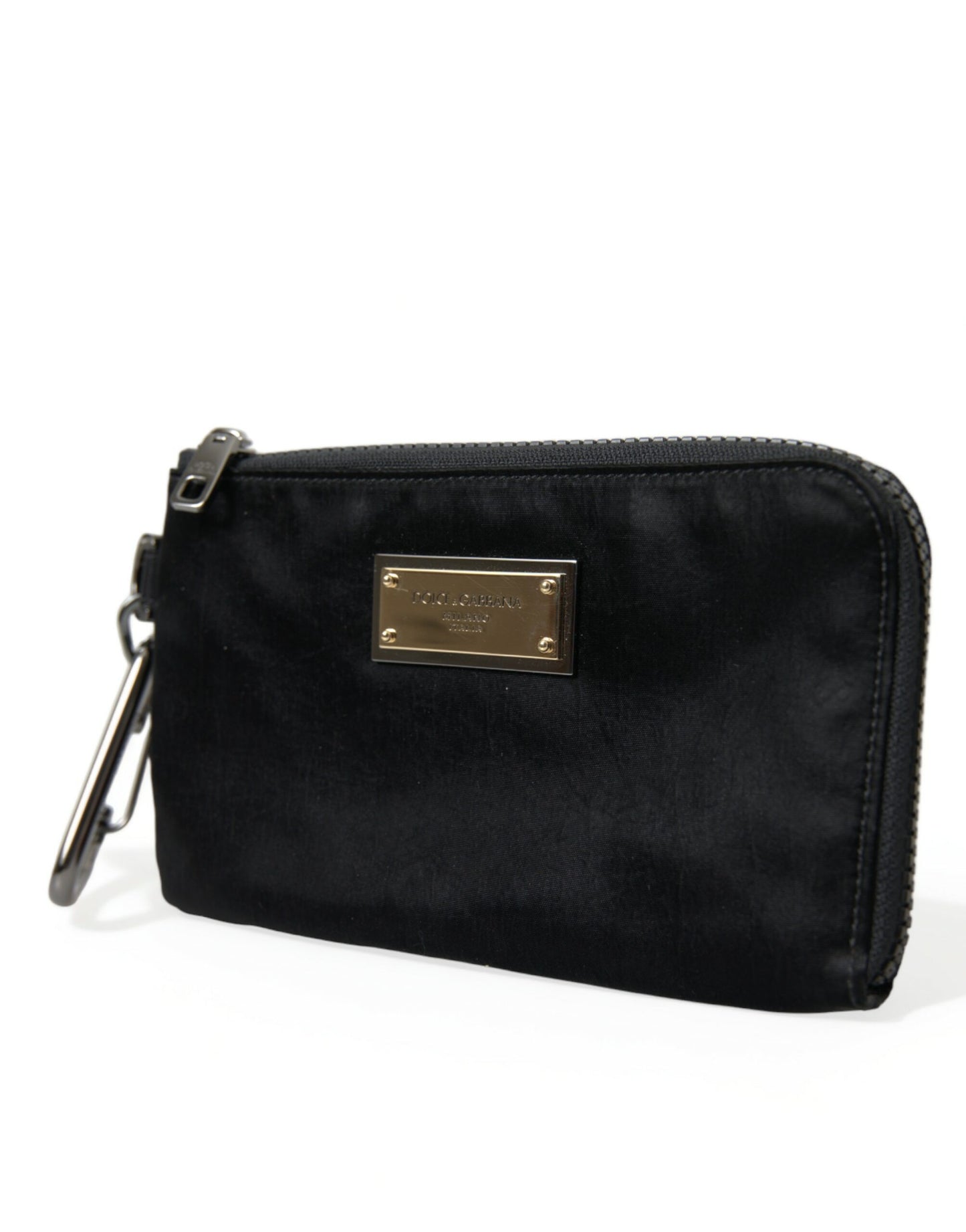  - Sleek Designer Nylon-Leather Pouch in Black