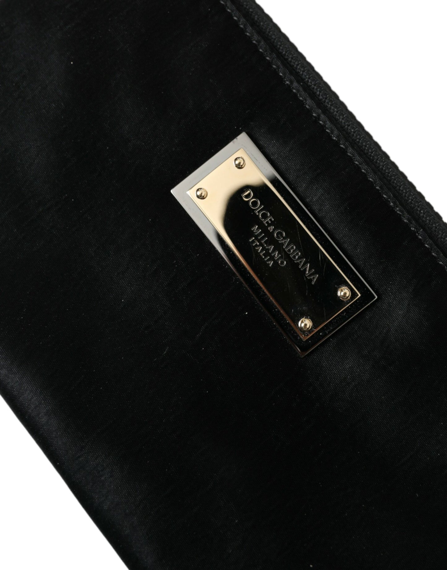  - Sleek Designer Nylon-Leather Pouch in Black