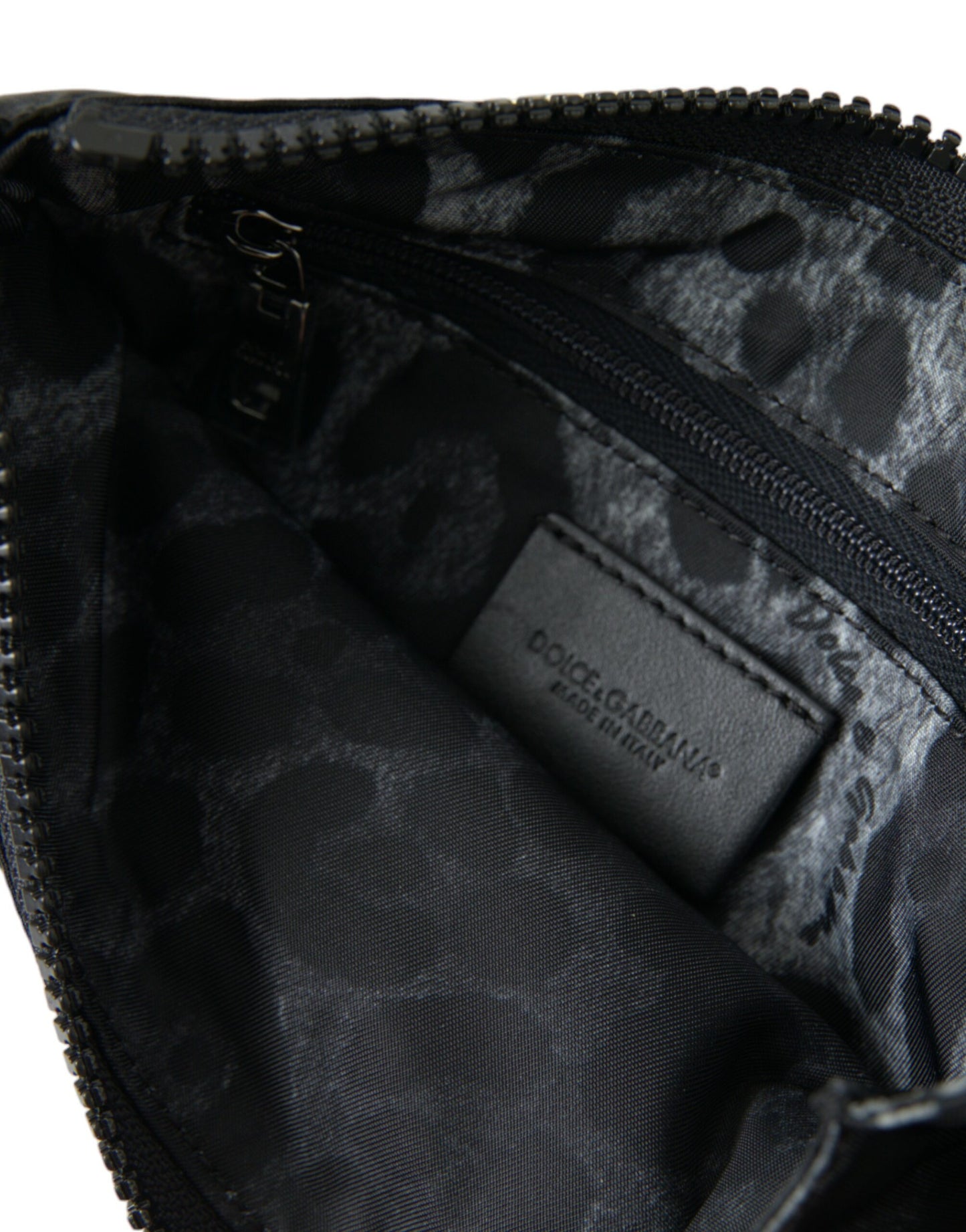  - Sleek Designer Nylon-Leather Pouch in Black