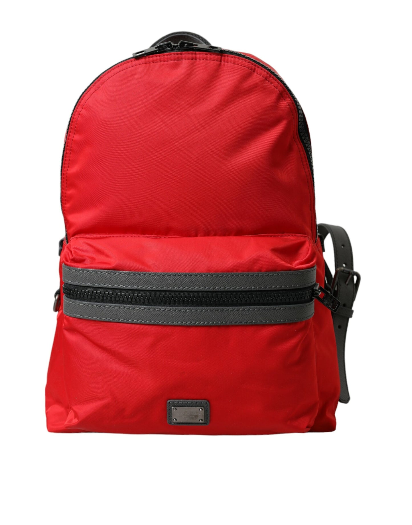  - Elegant Red Nylon-Leather Backpack