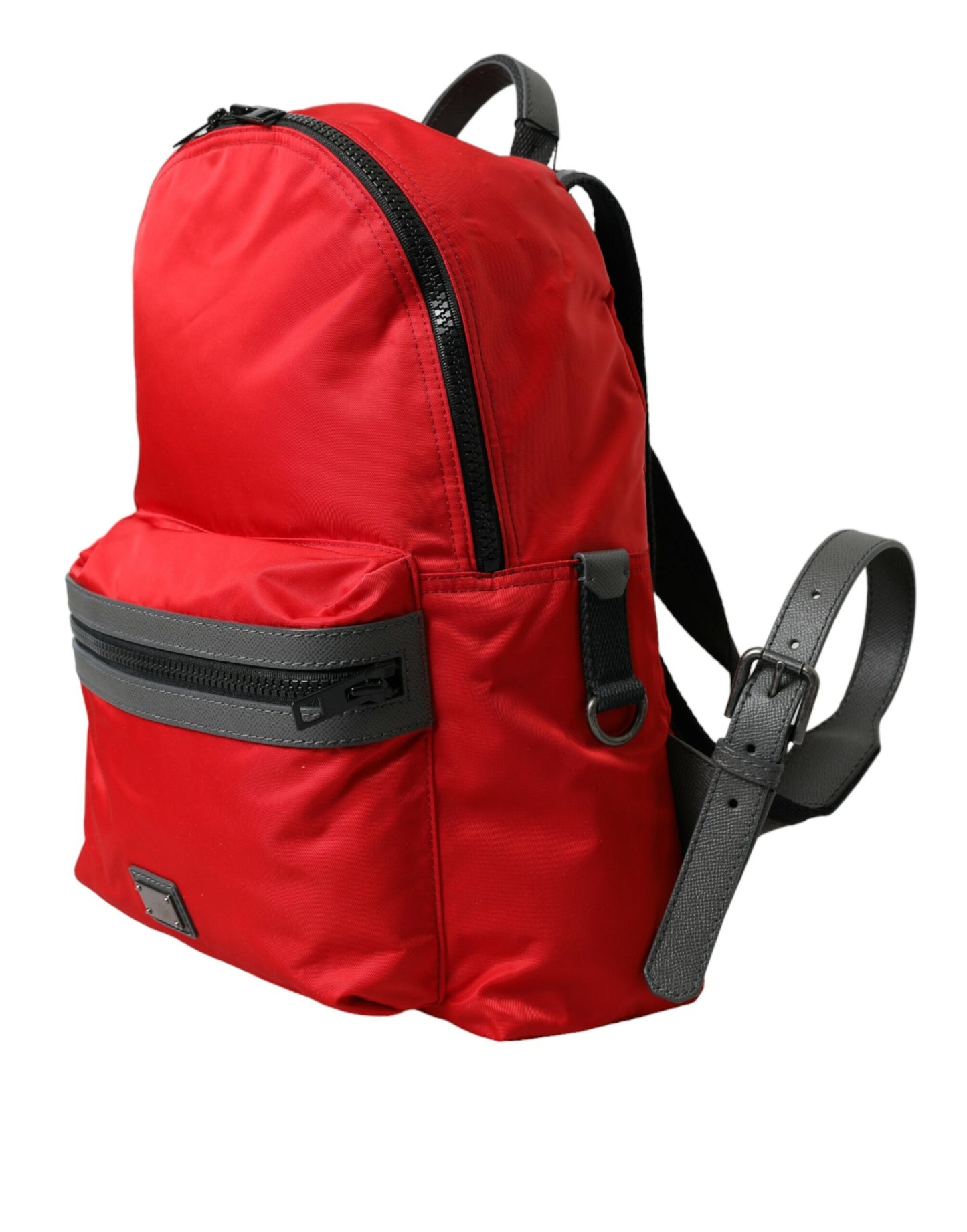  - Elegant Red Nylon-Leather Backpack