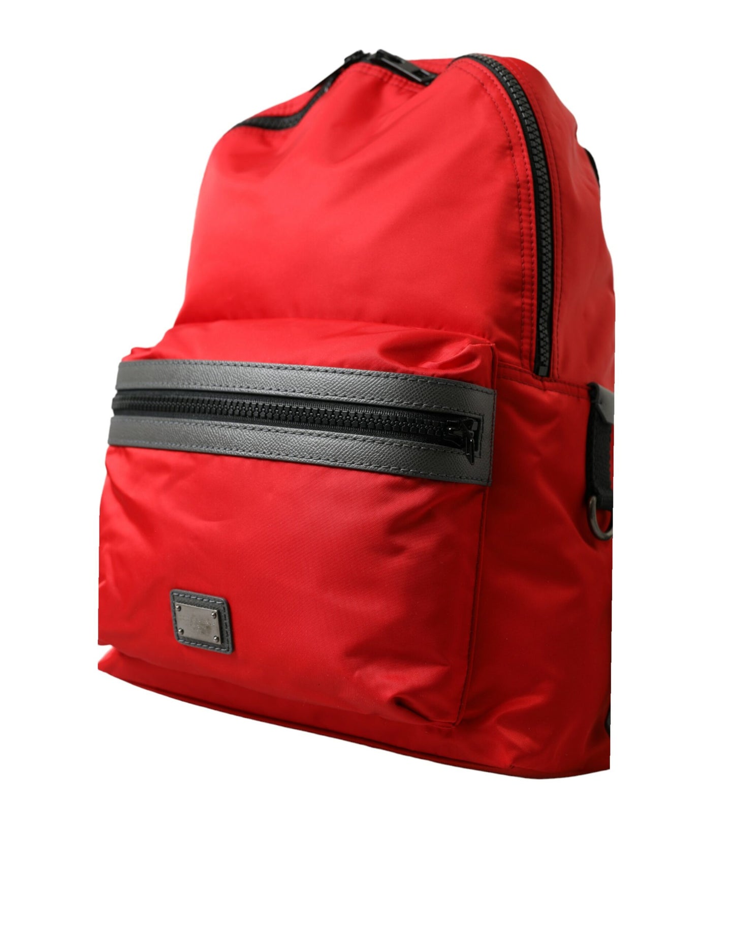  - Elegant Red Nylon-Leather Backpack