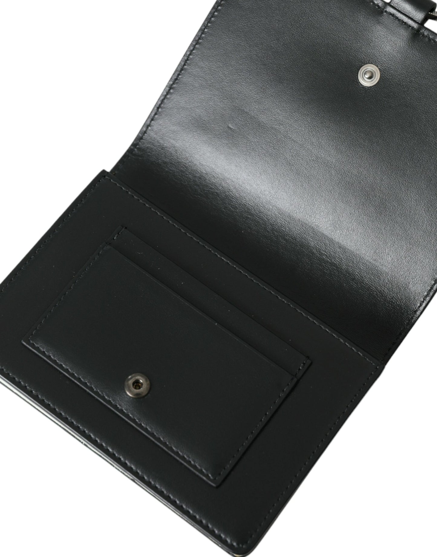  - Elegant Crystal-Embellished Leather Card Holder