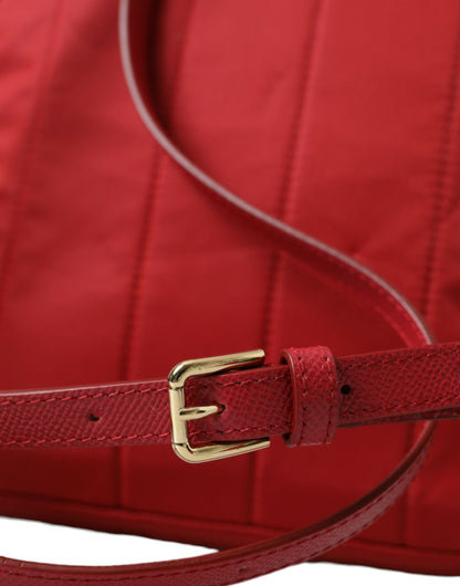  - Embellished Red Backpack with Gold Detailing