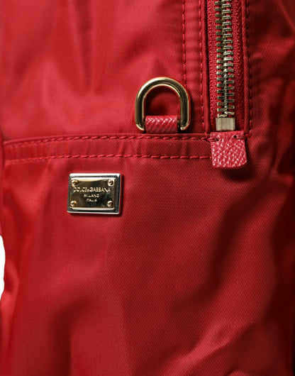  - Embellished Red Backpack with Gold Detailing