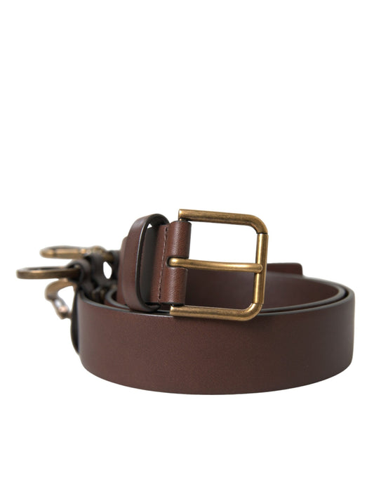  - Elegant Brown Calf Leather Belt - Timeless Accessory