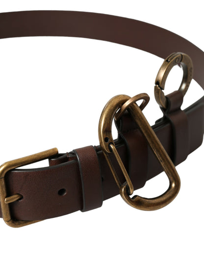  - Elegant Calf Leather Belt with Metal Buckle Closure