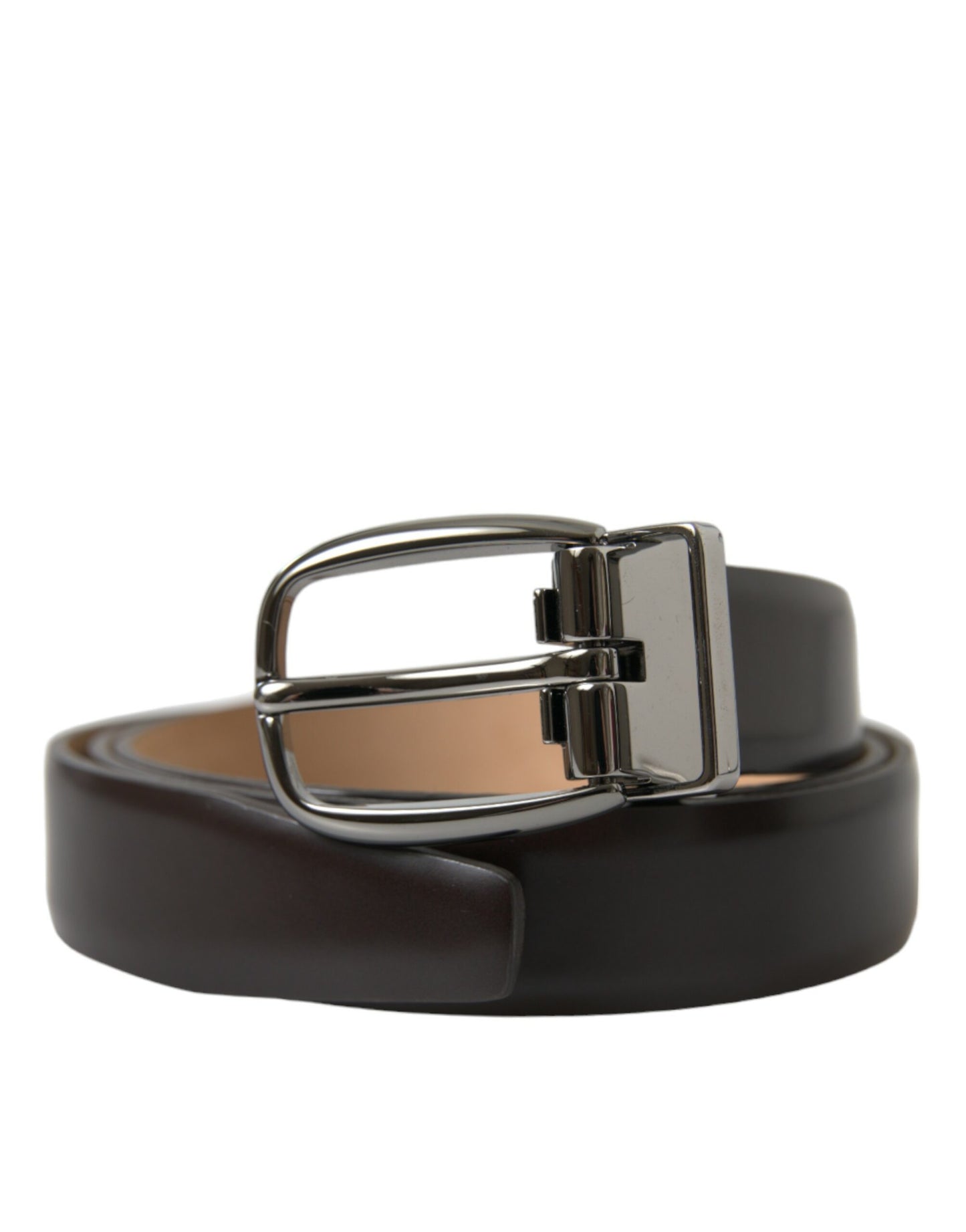  - Elegant Dark Brown Calf Leather Belt