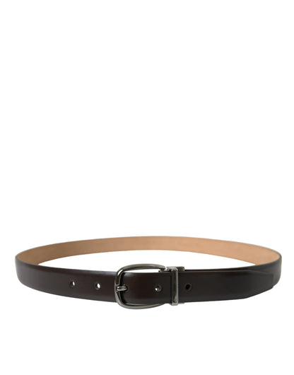  - Elegant Dark Brown Calf Leather Belt