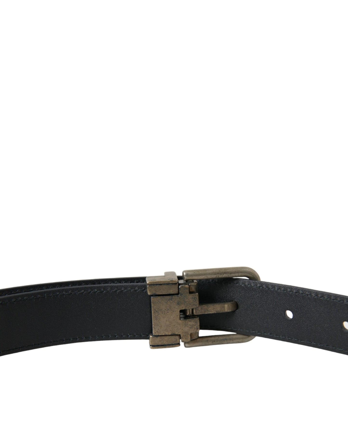  - Elegant Blue Leather Belt with Metal Buckle