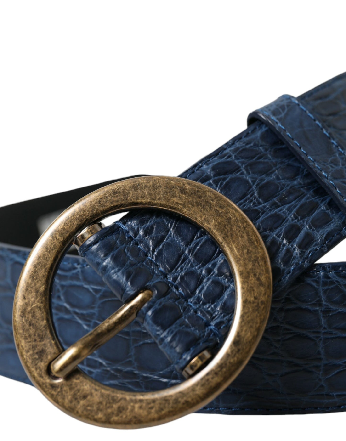  - Elegant Italian Leather Belt with Metal Buckle