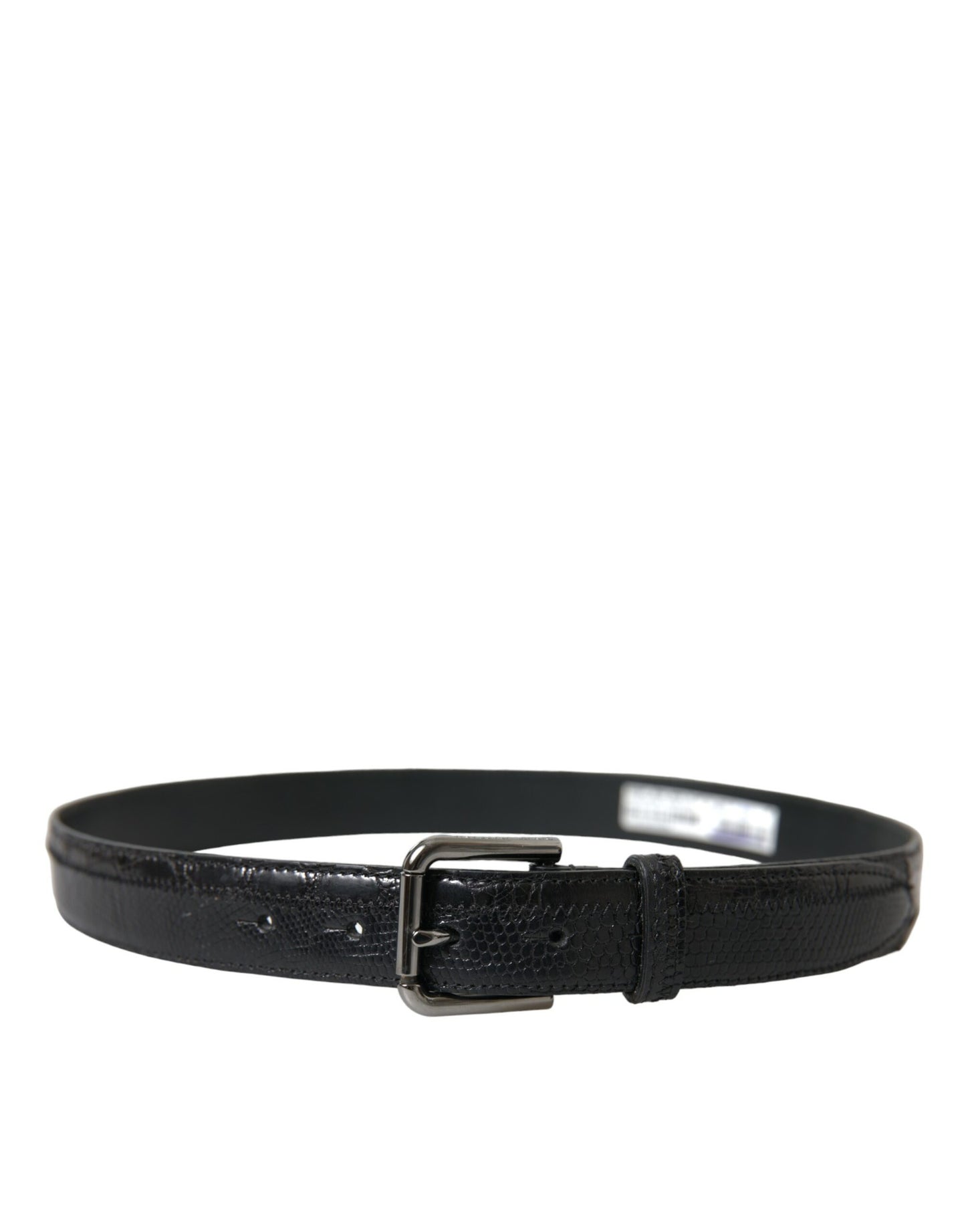  - Black Leather Belt with Metal Buckle