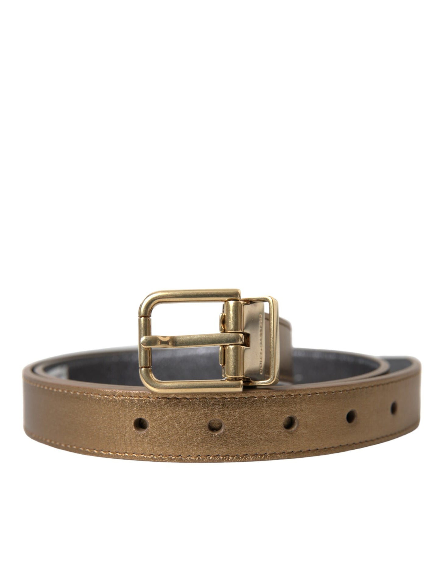  - Metallic Gold Leather Belt - Timeless Elegance