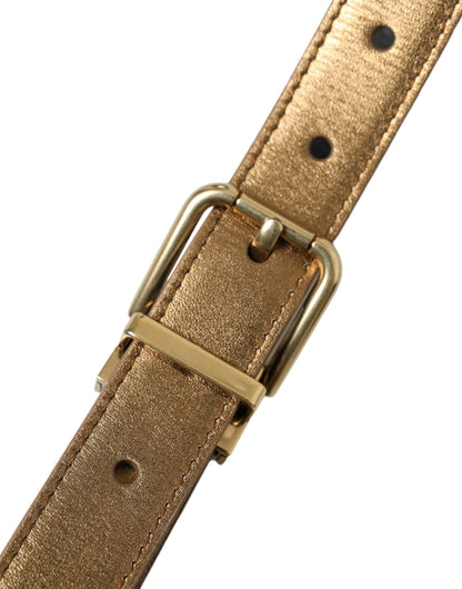  - Metallic Gold Leather Belt - Timeless Elegance