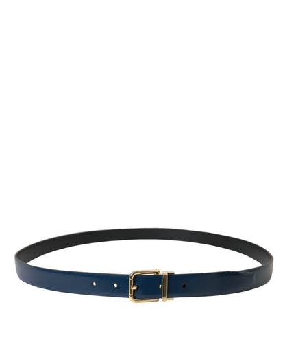  - Elegant Blue Calf Leather Belt