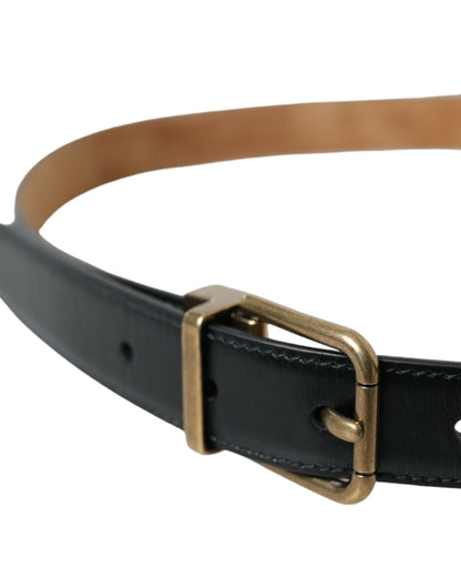  - Elegant Black Calf Leather Belt