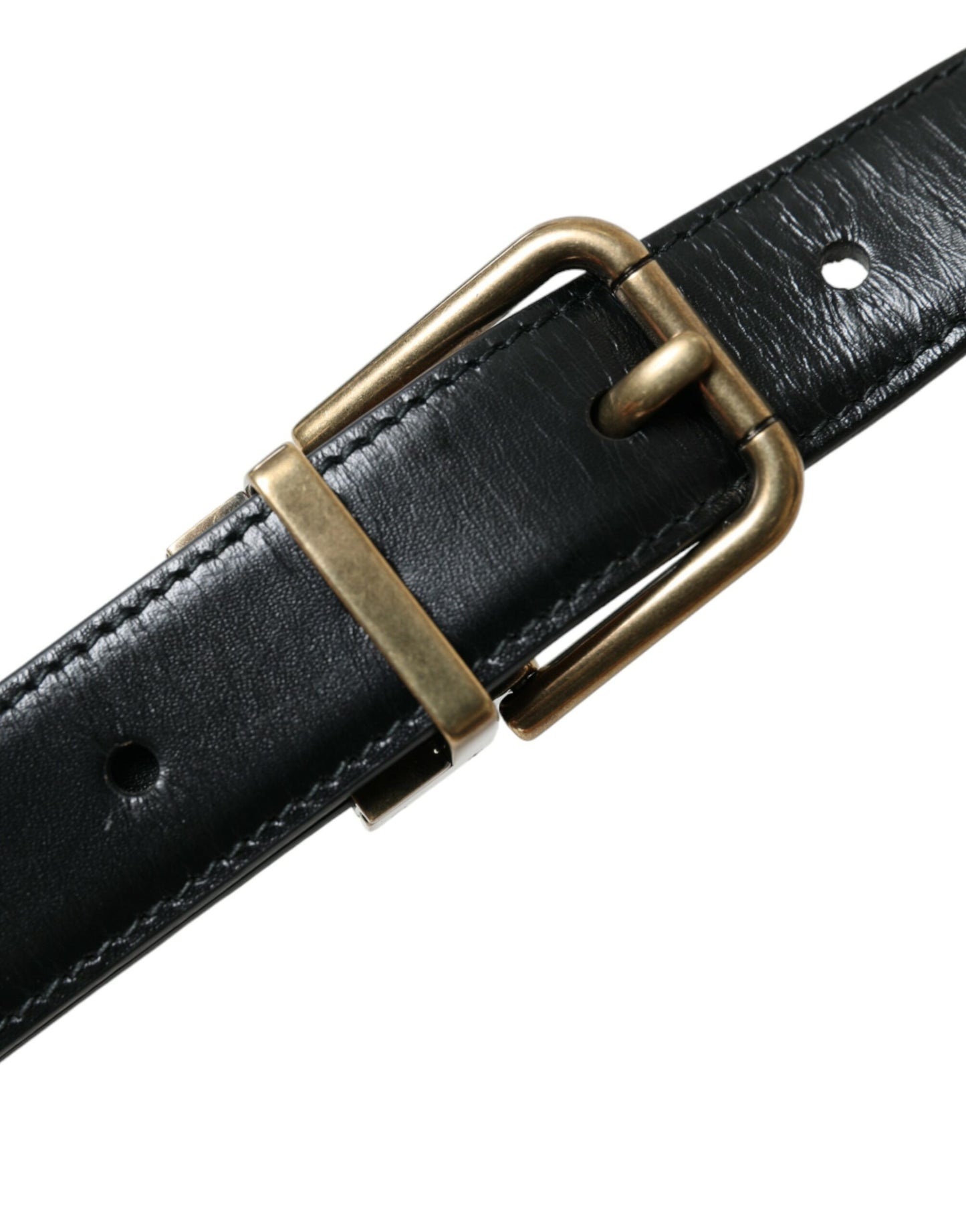  - Elegant Black Calf Leather Belt