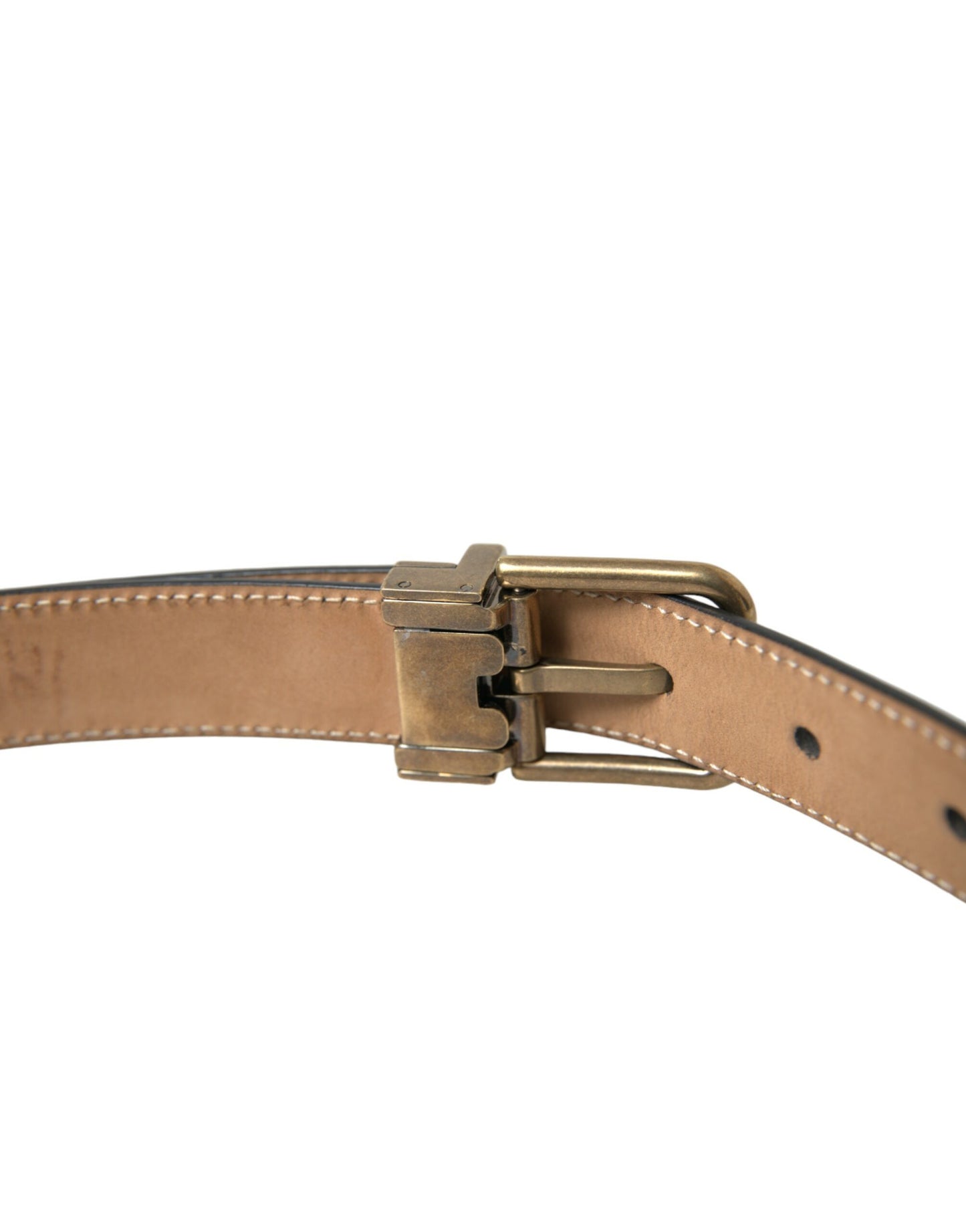  - Elegant Black Calf Leather Belt