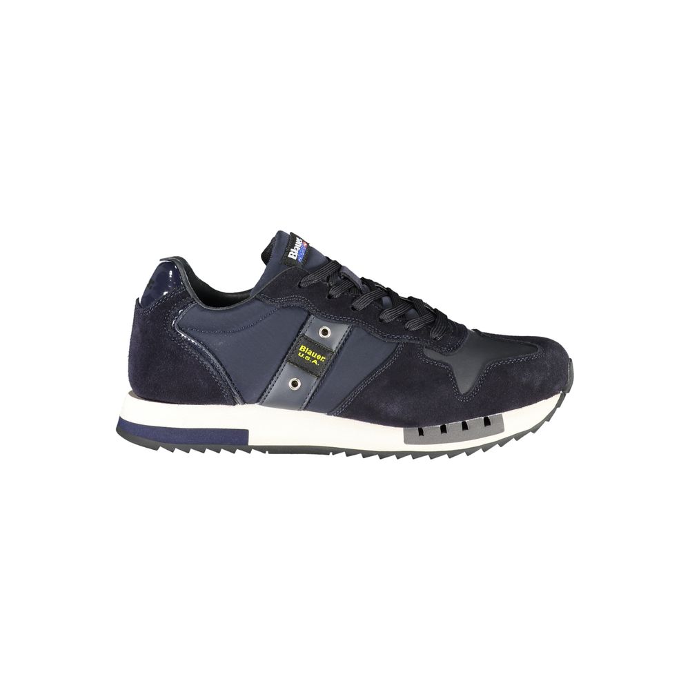  - Contrast Lace-Up Sports Sneakers in Blue