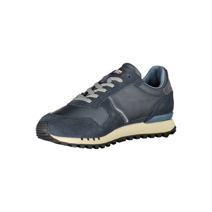  - Sleek Blue Sports Sneakers with Contrast Lace-Up Detail