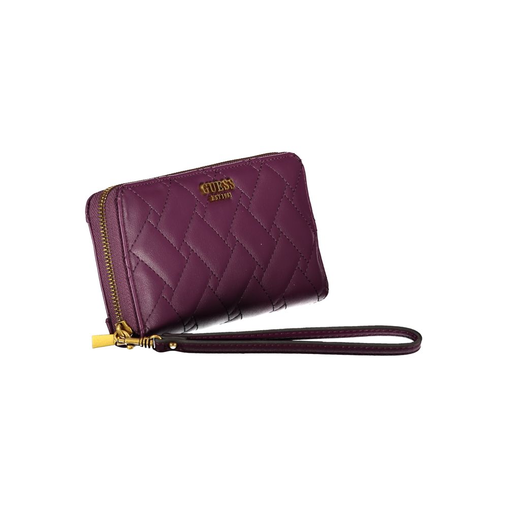 Elegant Purple Zip Wallet with Multiple Compartments