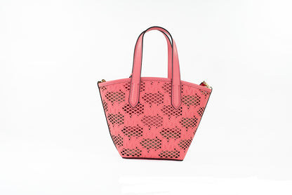 Michael Kors Kimber Small Tea Rose Leather 2-in-1 Zip Tote Messenger Bag