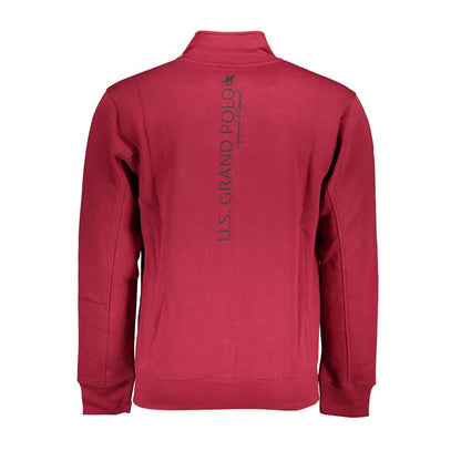 Pink Long Sleeve Zip-Up Sweatshirt – Fleece Material with Contrast Details and Logo