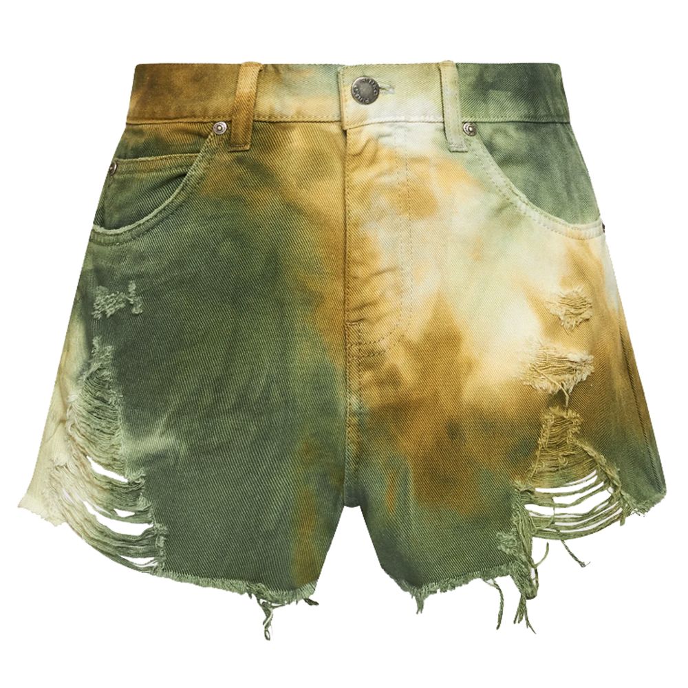  - Military Green Cotton Women Shorts