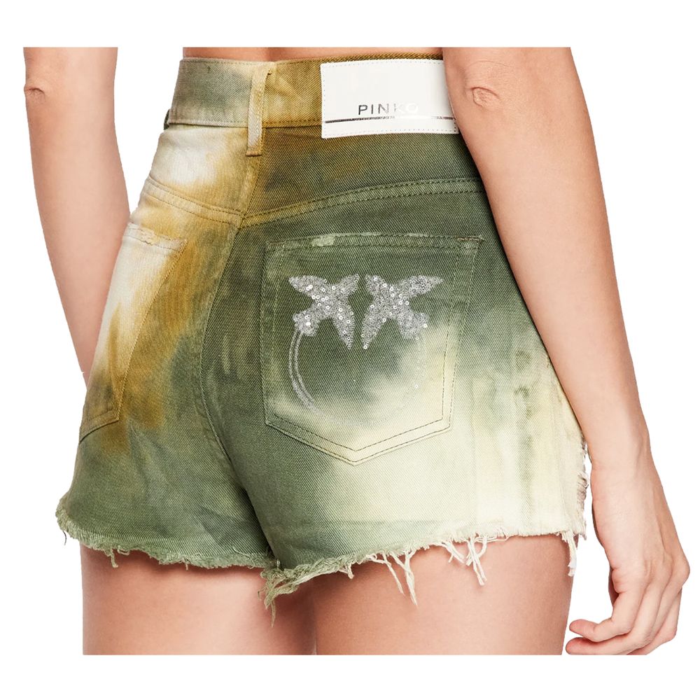  - Military Green Cotton Women Shorts