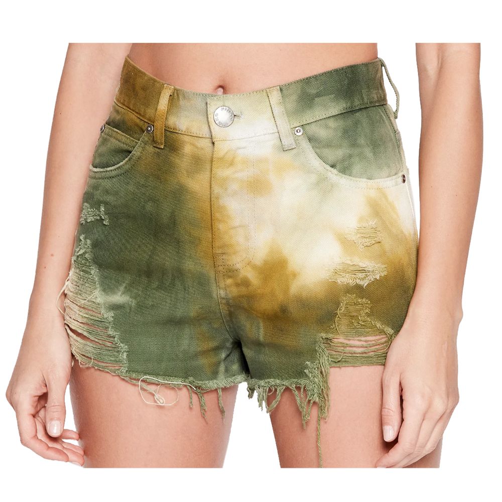  - Military Green Cotton Women Shorts